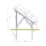 Sistem complet montare, structura pe sol pentru 22 panouri solare fotovoltaice unghi 35 grade Breckner Germany