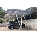 Carport 4 masini din aluminiu cu sistem printeri panouri solare fotovoltaice 13.75KW