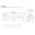 Sistem complet montare structura sol cu stalpi pentru 20-24 panouri solare fotovoltaice de 2278x1134x35mm, 2384x1096x35mm, 2384x1303x35mm, lungime 14m, 50cm garda sol, unghi 30 grade