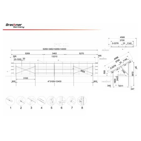 2-334.jpg Sistem complet montare structura sol cu stalpi pentru 20-24 panouri solare fotovoltaice de 2278x1134x35mm, 2384x1096x35mm, 2384x1303x35mm, lungime 14m, 50cm garda sol, unghi 30 grade - imagine 1