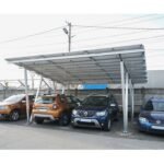 Carport 2 masini din aluminiu cu sistem, structura prinderi panouri solare fotovoltaice 8.25KW