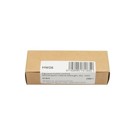2-492.jpg Siguranta fuzibila cilindrica BX0234 pentru sisteme solare gPV, 25A, 1000V Leader - imagine 1