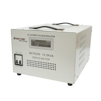 Stabilizator automat de tensiune 10.5KVA cu servomotor monofazat, 2 prize schuko 230V, afisaj LCD Breckner Germany